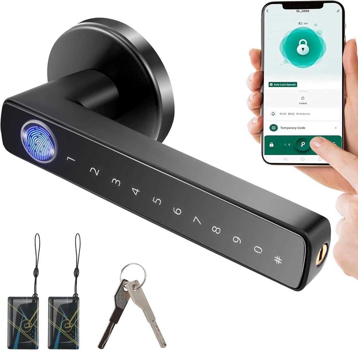 Intelligent Door Lock, Intelligent Door Lock, WiFi, Tuya, Intelligent Door Lock, Biometric, Electronic Lock - ShopVlot