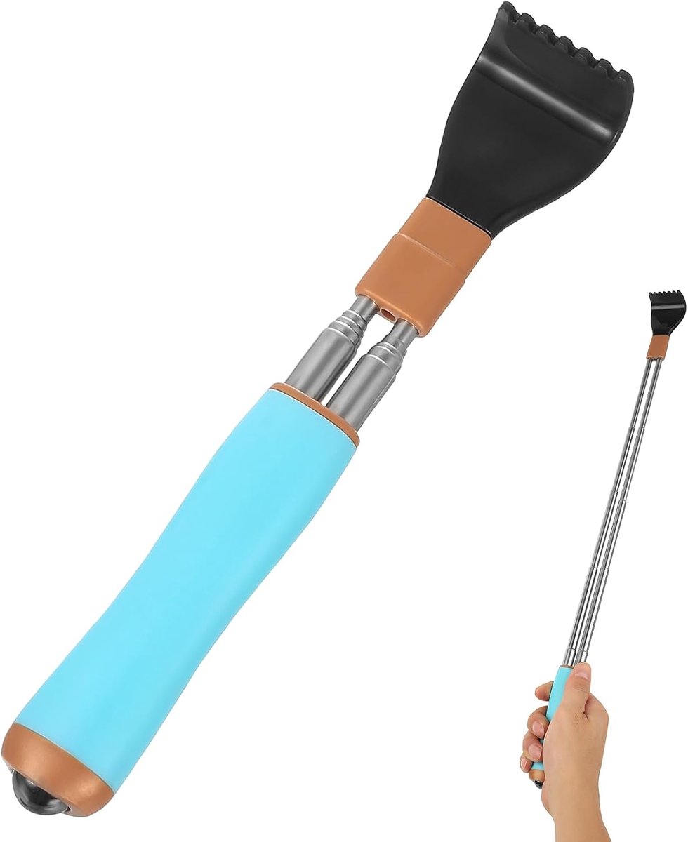 Telescopic Back Scratcher Extendable Stainless Steel Back Scratcher for Men Women Home Office Travel - ShopVlot