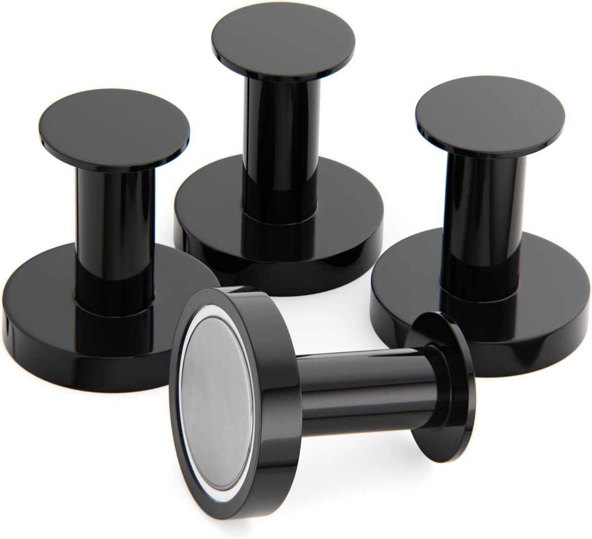 No Trace Magnets Strong Magnets 40 kg for Hanging Bags and Cloaks, Set of 4 Black Magnetic Hooks Fridge Magnets with - ShopVlot