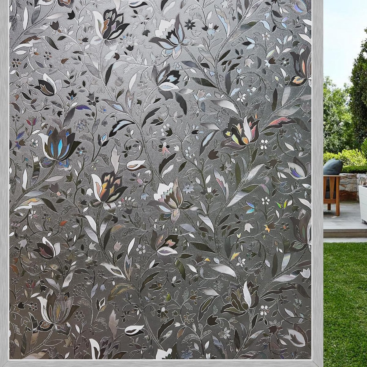LEMON CLOUD Window Film to Protect Your Privacy, Glass Without Glue, Decorative Cover with Static Adhesion, 3D Tulip - ShopVlot