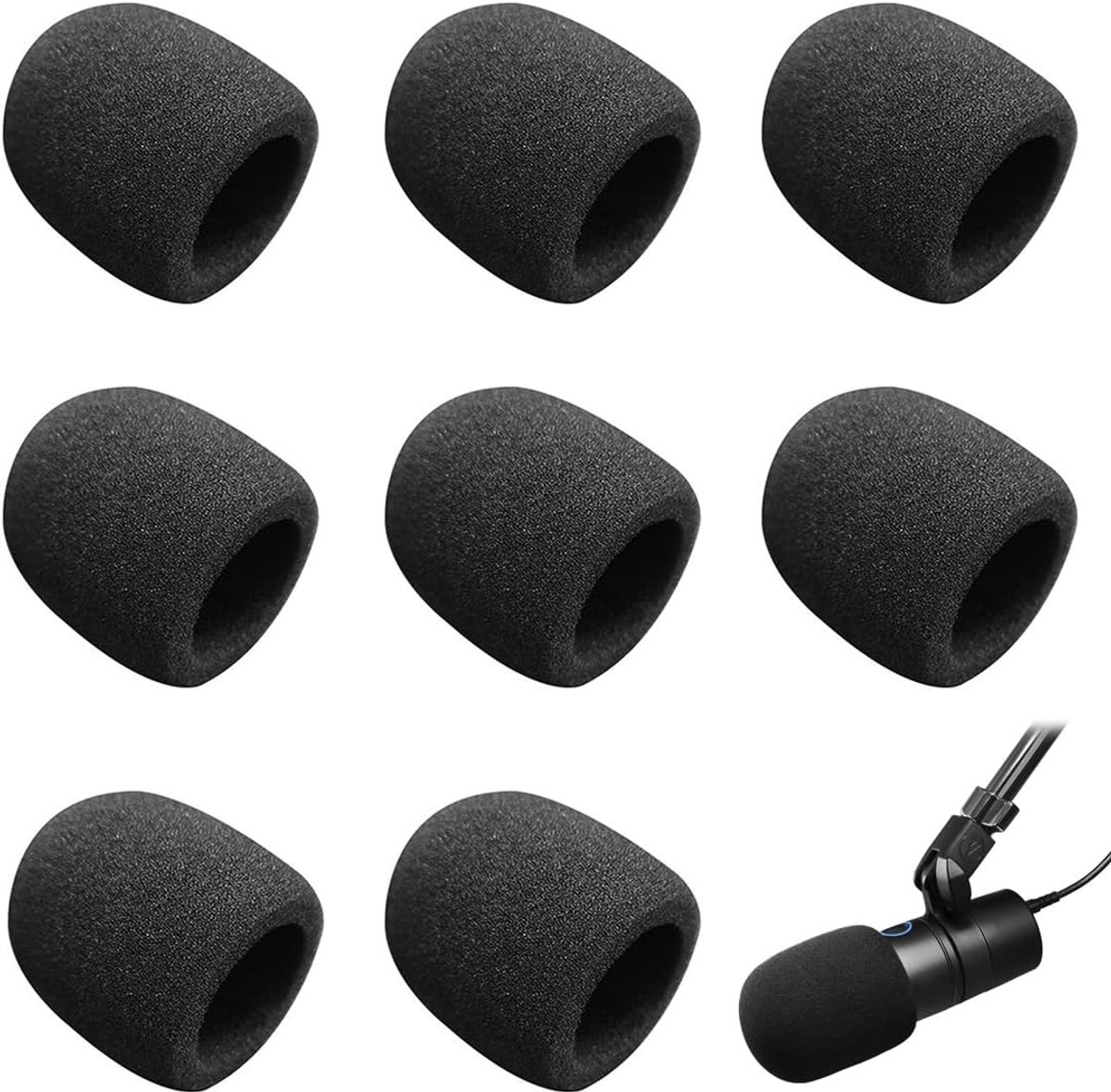 Pack of 8 Windproof Microphones, Foam Windscreen Cover for Hand Microphone, Windproof, Perfect for Most Microphones - ShopVlot