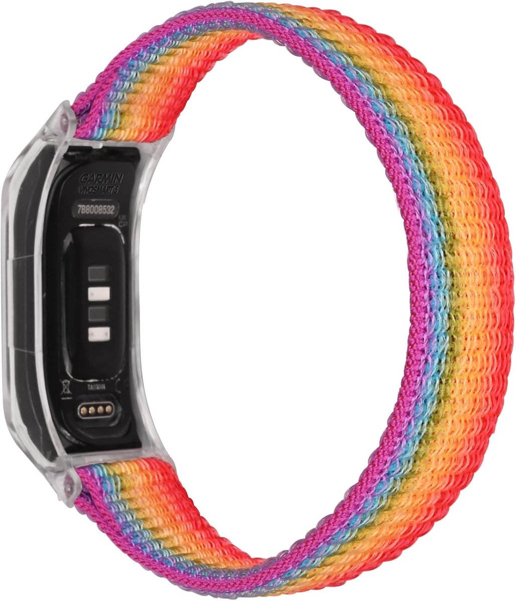 C2D JOY Sport Mesh Nylon Straps Compatible with Garmin Vivosmart 5 tracker Replacement Bands with Transparent Case - ShopVlot