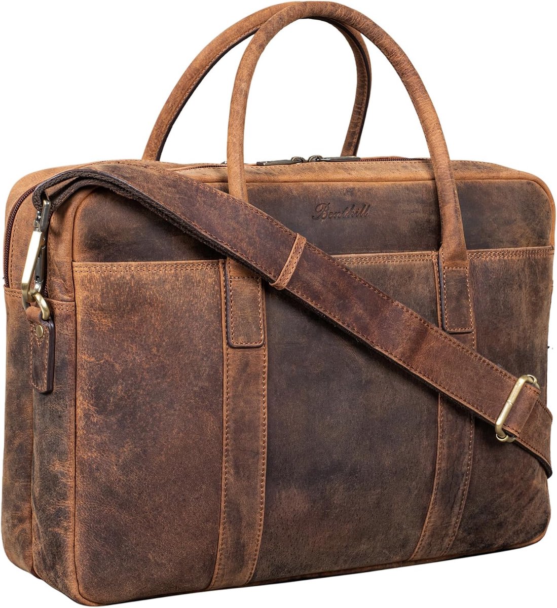 Benthill Laptop Bag Genuine Leather Shoulder Bag Laptop Notebook Bag for Men and Women Notebook Bag - ShopVlot