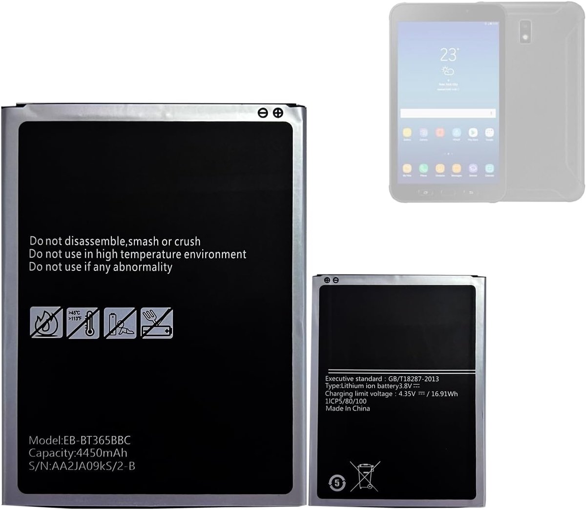 Replacement Battery EB-BT365BBE EB-BT365BBC Compatible with Samsung Galaxy Tab Active 2 8" SM-T390 T395 - ShopVlot
