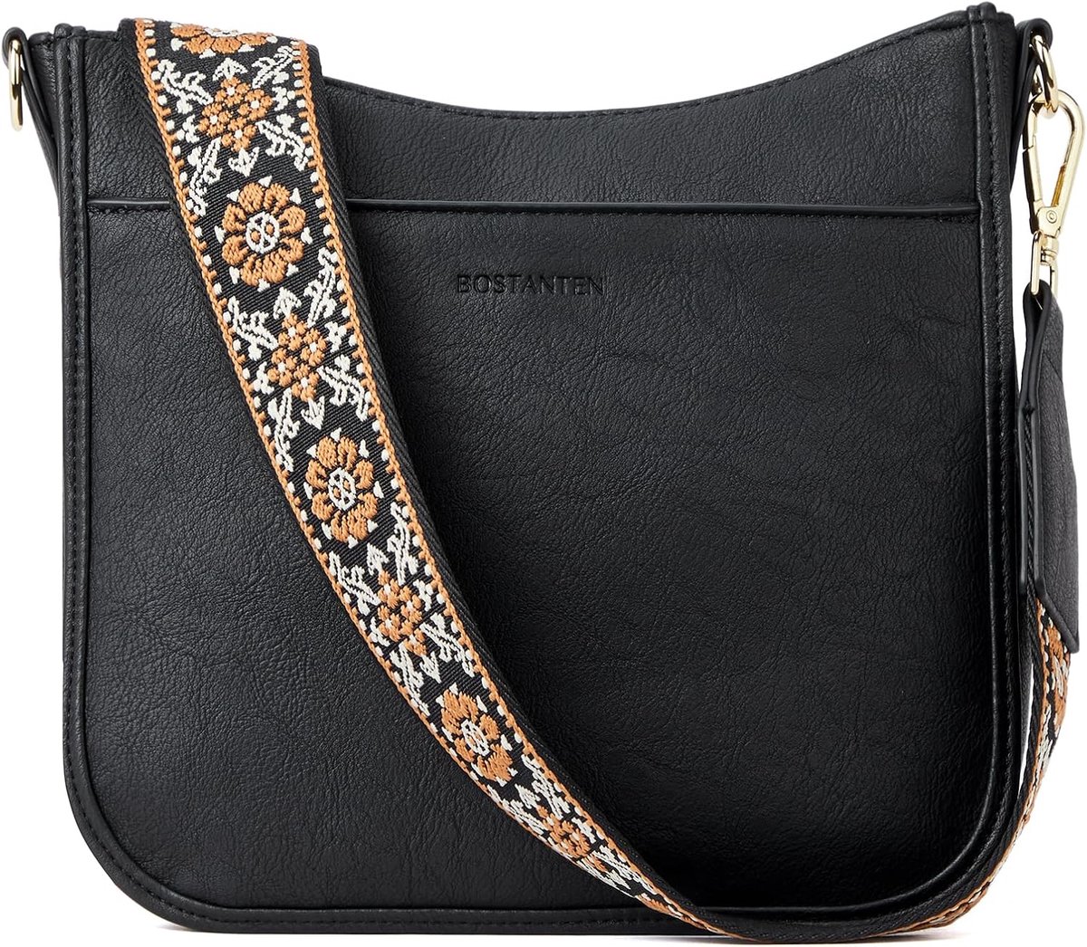 BOSTANTEN Women's Small Handbag PU Leather Shoulder Bag Crossbody Bag with Adjustable Colour Strap 0 Black Medium - ShopVlot