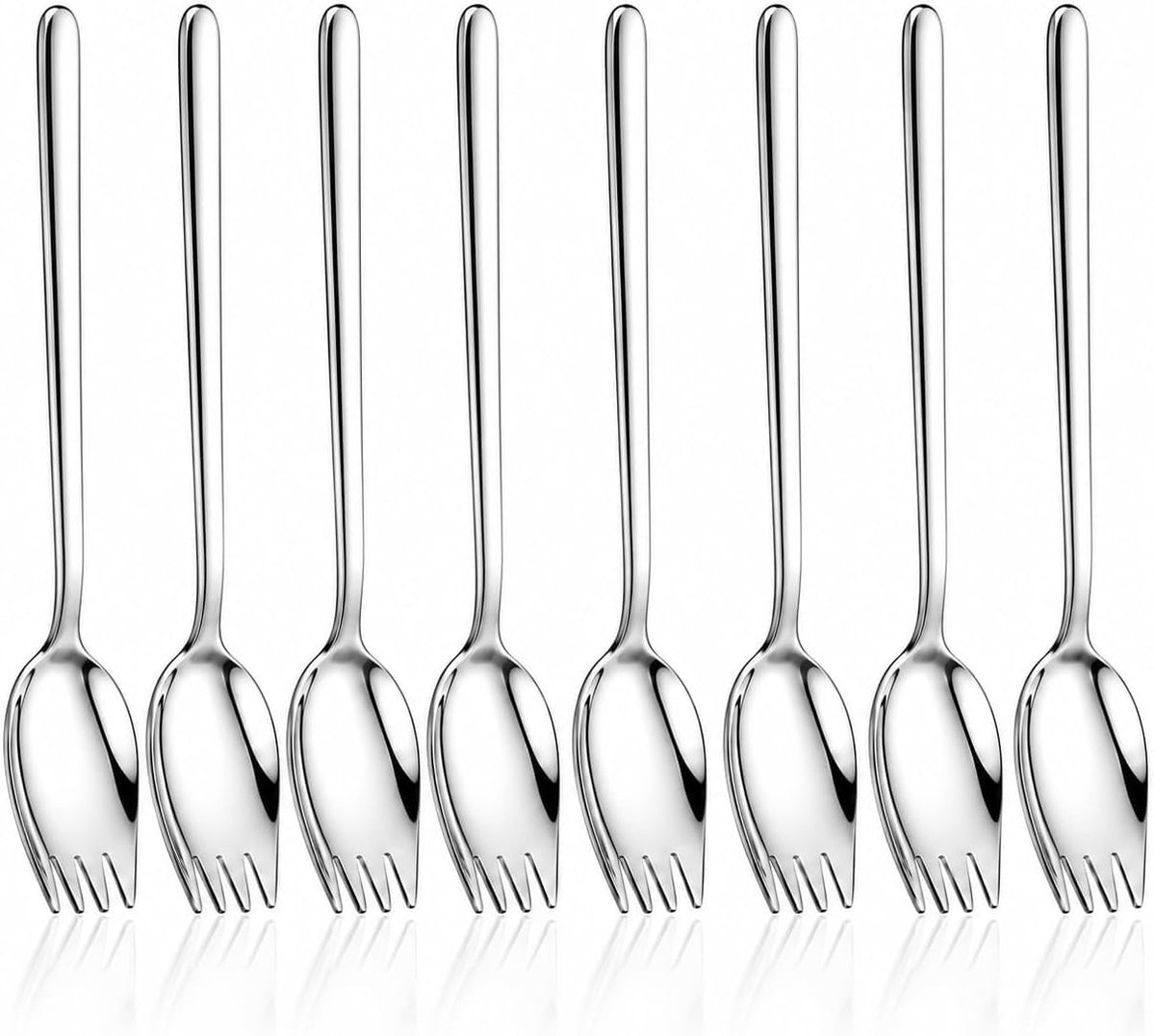 Multifunctionele RVS vorken van 19 cm voor salade, fruit, pasta en desserts - Duurzaam en elegant bestek