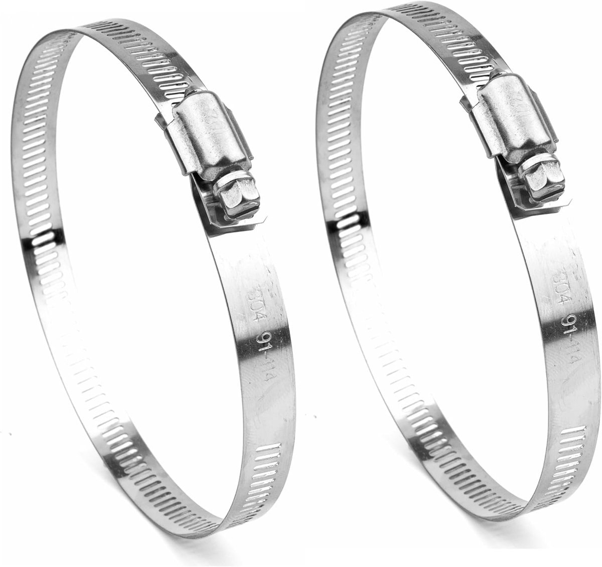 Slangklemmen 2 stuks 91-114 mm - 304 roestvrij staal - sterke grip - ideaal voor gasbuizen - ShopVlot