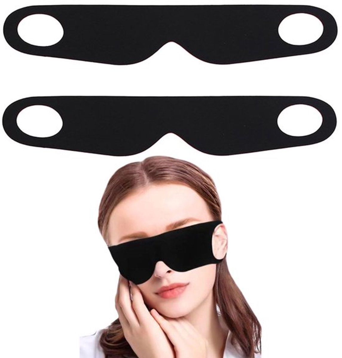 Oogmasker Ademend - Verduisterend - Elastisch - Lichtgewicht - 2 Stuks - Zacht Materiaal - Slaapmasker