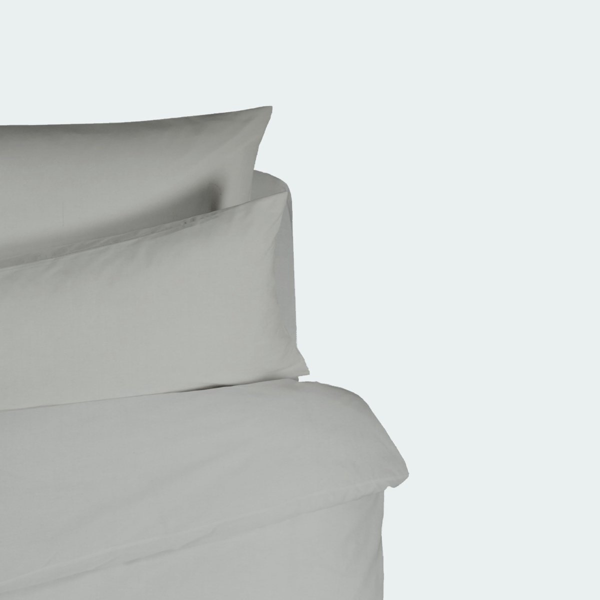Effen Geverfd Katoen Percale Donkergrijs 200 TC Dekbedovertrek Set 160 x 220 cm - 50 x 80 cm - ShopVlot
