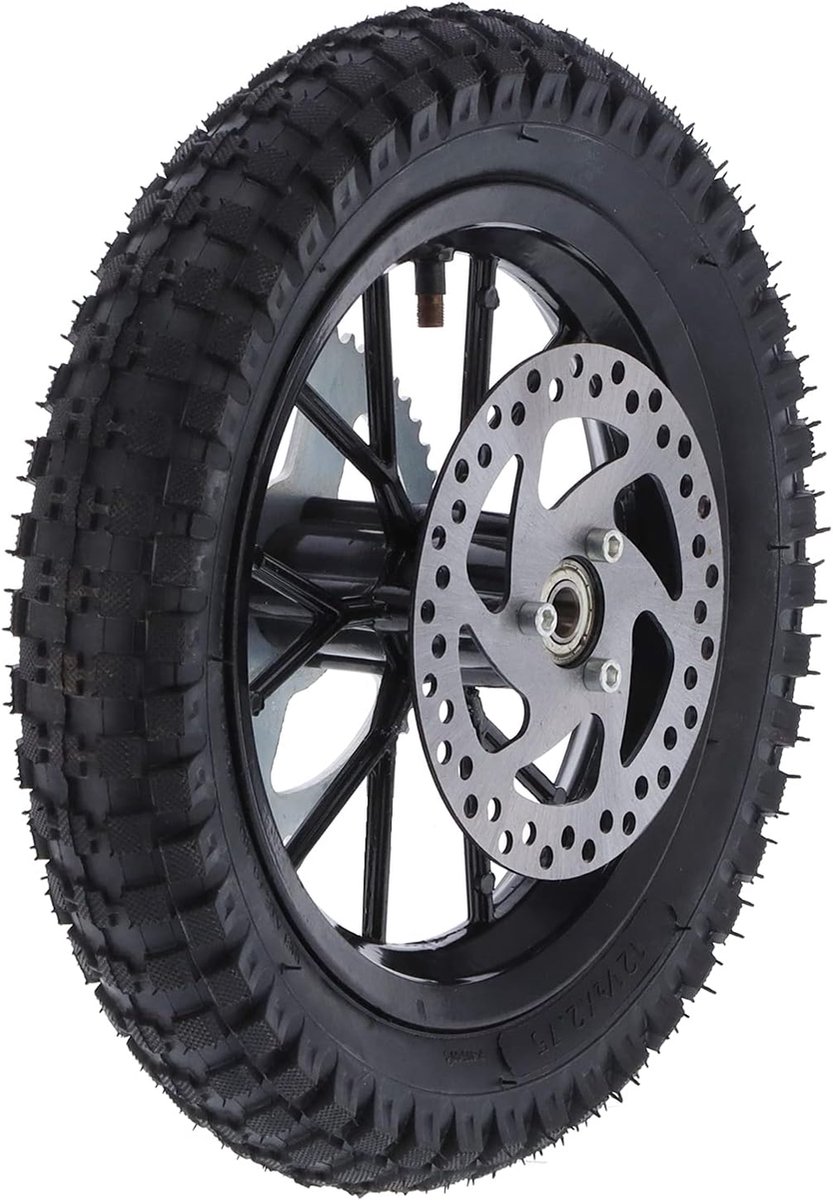 Achterwiel 12,5 x 2,75 inch - Pneumatisch - Stalen legering - Verbeterde demping voor mini dirt bike - ShopVlot