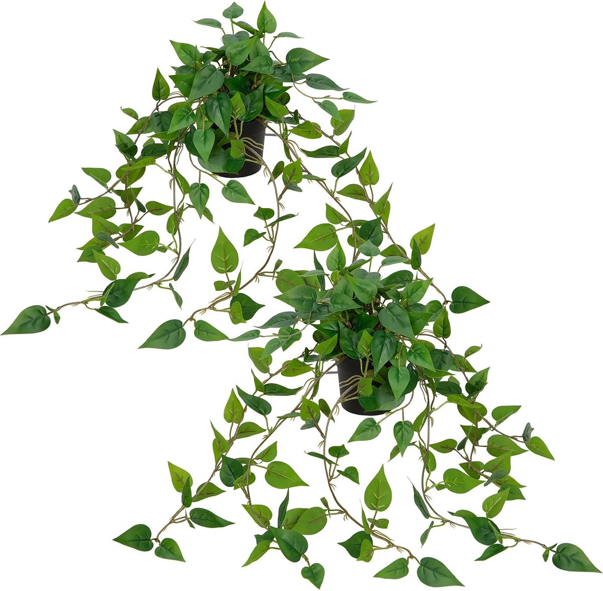 Hangende planten set van 2 - Mini kunstplanten - Modern design - Perfect voor interieurdecoratie - ShopVlot