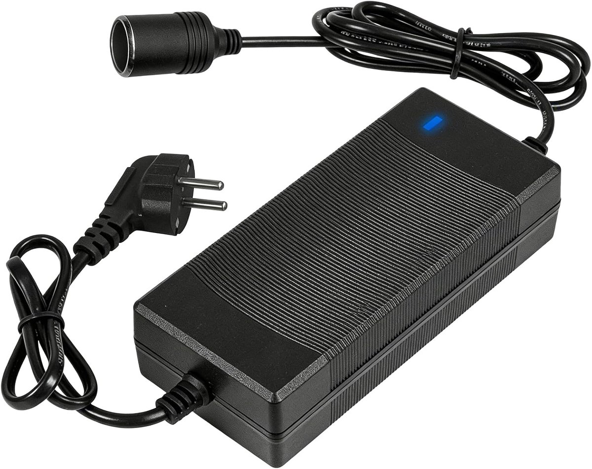 Adapter converter 220 V naar 12 V - 180 W 15 A - met sigarettenaansteker - veilige stroomvoorziening voor auto - ShopVlot