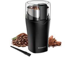 Elektrische Koffiebonenmaler en Kruidenmaler - Donkergrijs - 300W Snelle Maling voor Koffiebonen en Specerijen