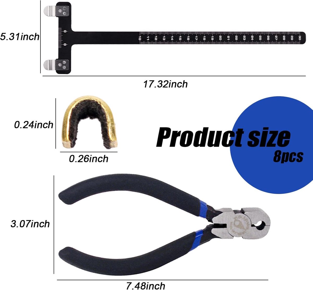 Accessoires voor Hulpboogsnoeren – Boog Nocking Point Set met Nocking Tang – T-Vormige Boogmaat – 6 Nocking Points - ShopVlot