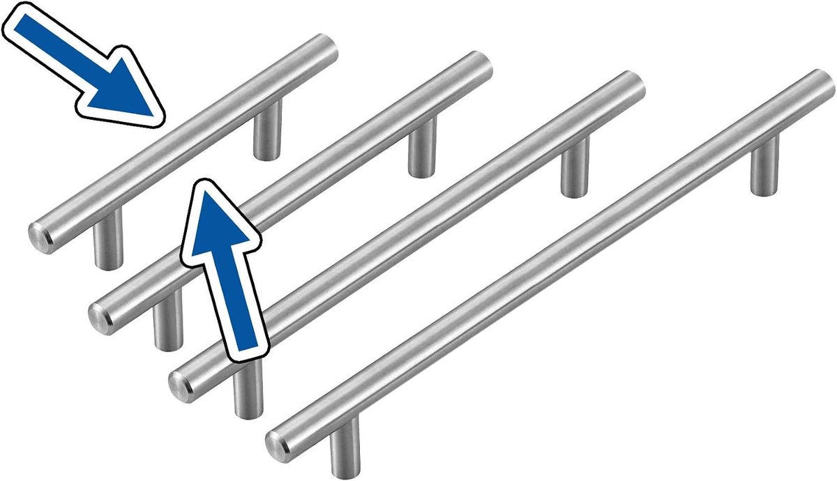 Massief stalen handgrepen set van 4 - maat 96/150 mm - hoge kwaliteit - duurzaam en stijlvol - ShopVlot