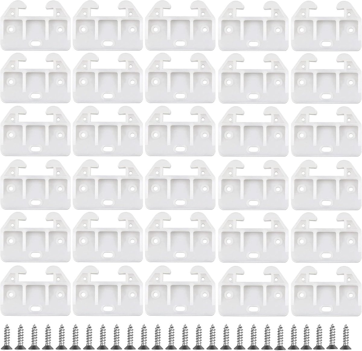 30pcs White Plastic Drawer Slides, Rear Drawer Replacement Guides, Furniture Drawer Parts, Dressers, Wardrobe - ShopVlot