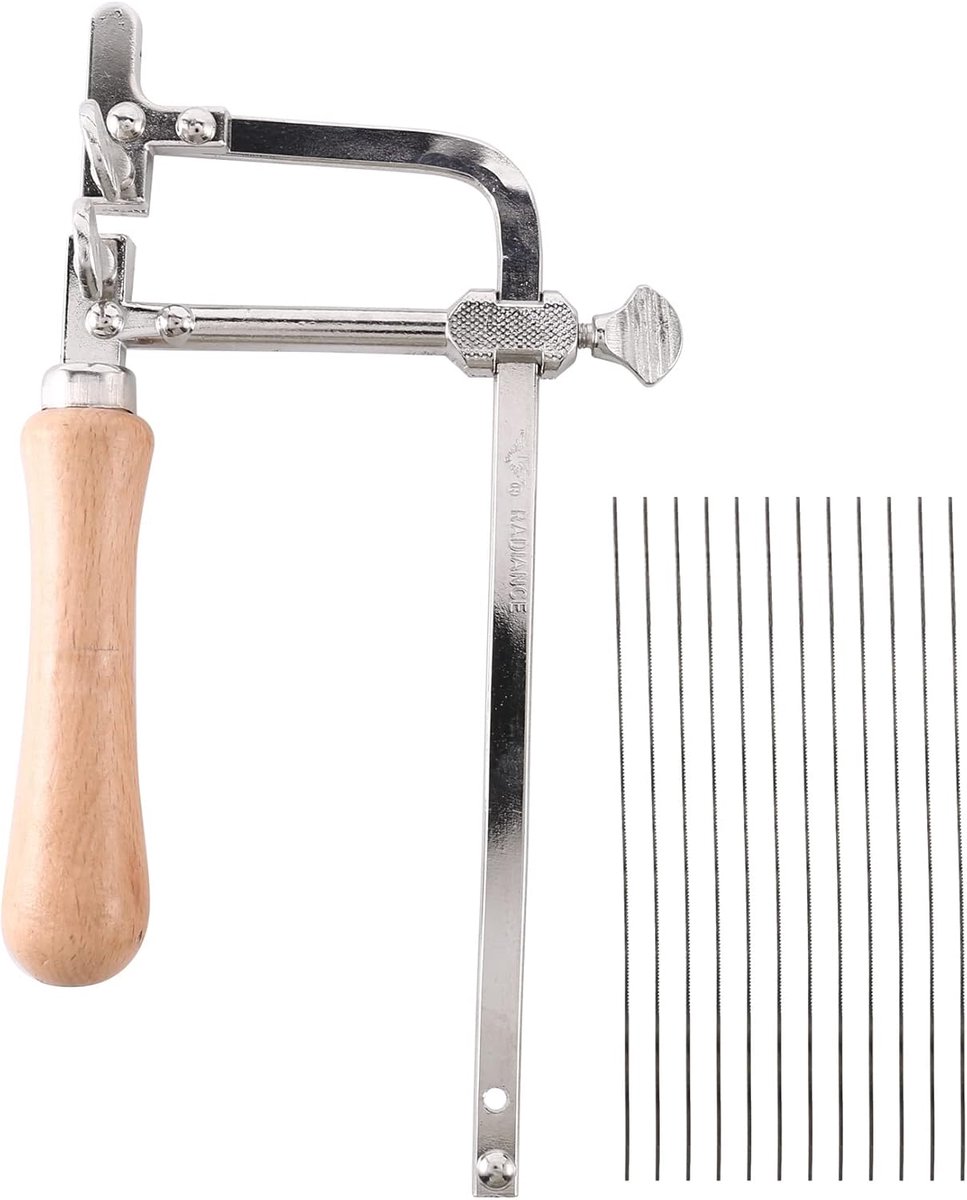 U-shaped scroll saw with 12 knives, jewellery saw, woodworking saw, wood saw, metal saw, jigsaw, fine saw, adjustable - ShopVlot
