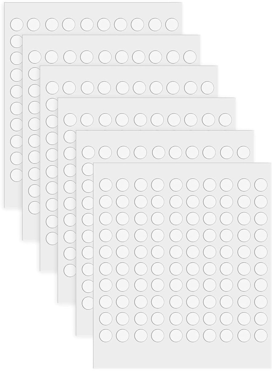 600 stuks dubbelzijdige plakstippen, rond, 8 mm, zelfklevend, transparant, verwijderbaar, zonder sporen, veelzijdig - ShopVlot