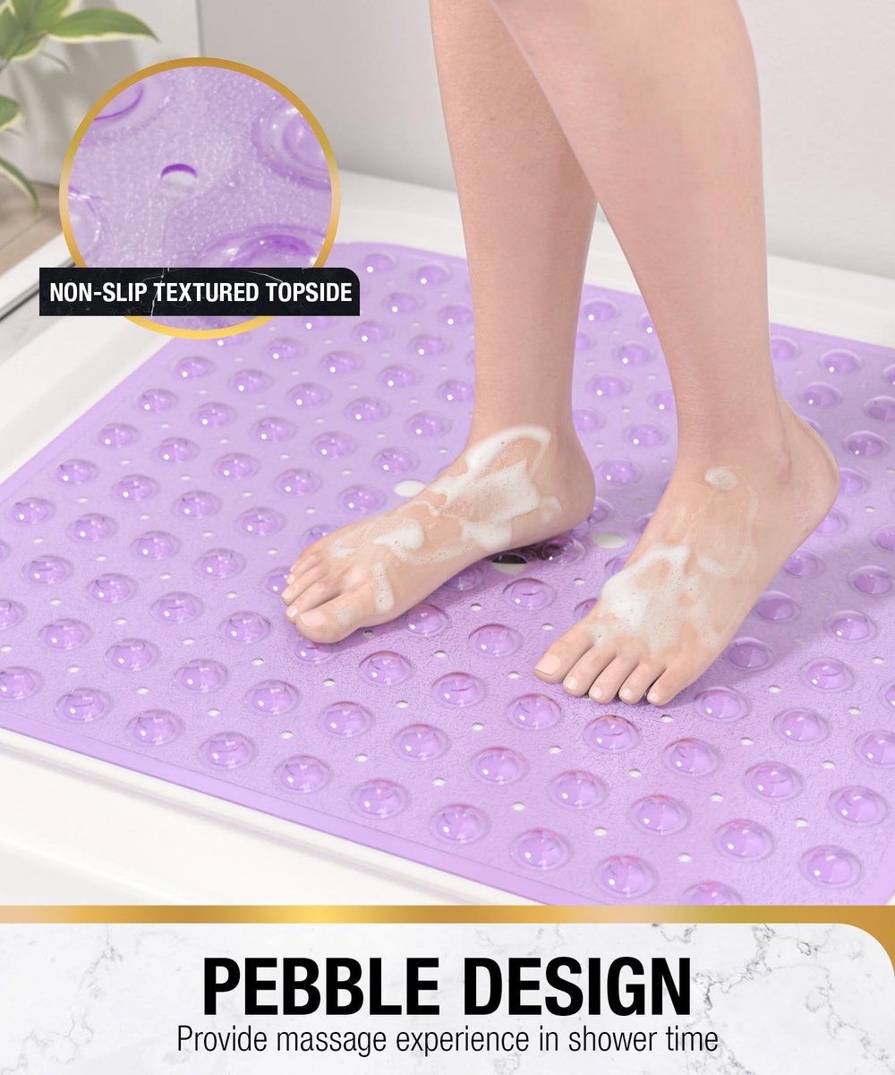 Solidchoice - Antislip Douchemat met Zuignappen en Machinewasbaar