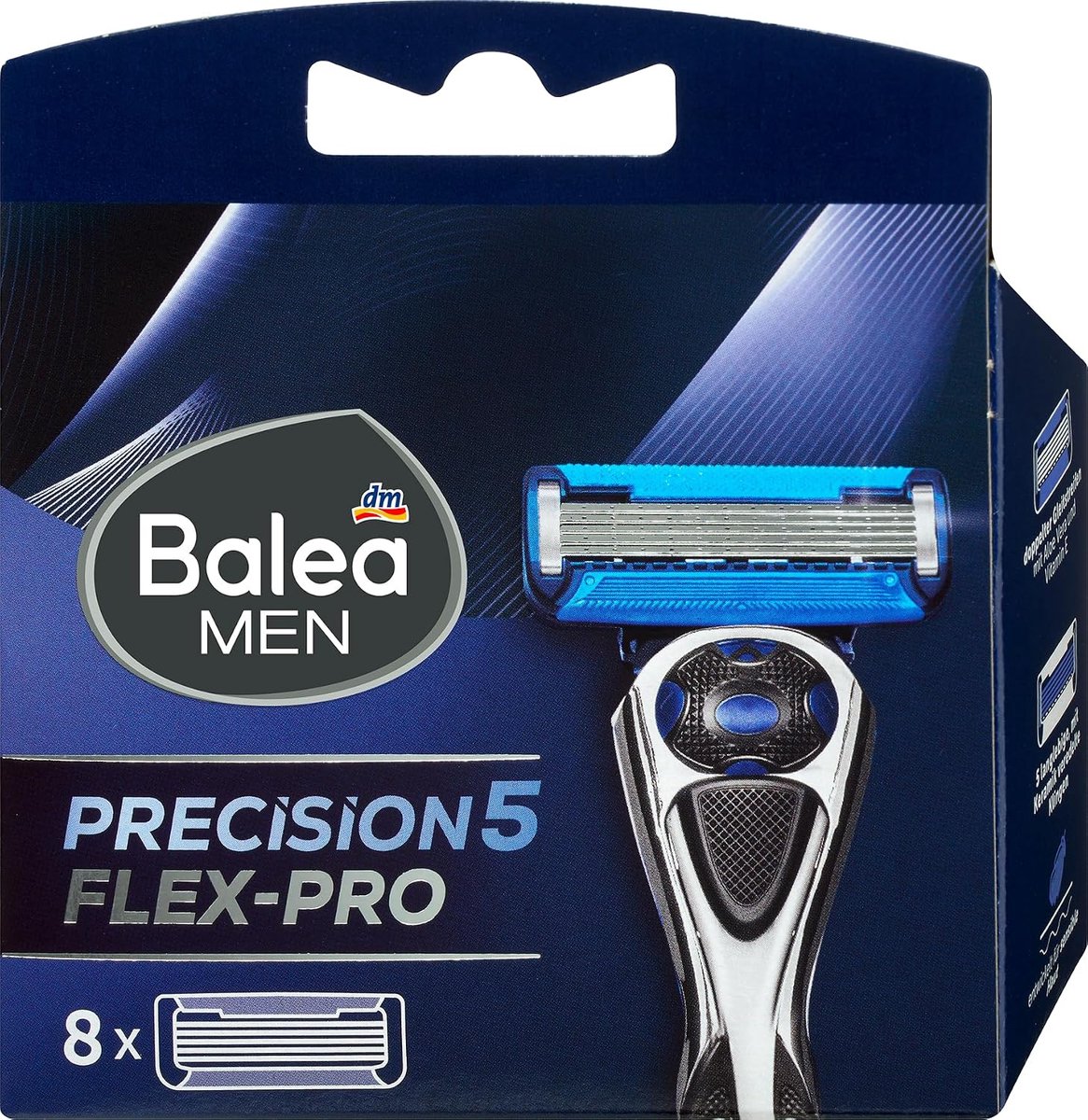 Balea MEN razor blades, precision5 Flex-Pro, 8 spare blades - ShopVlot