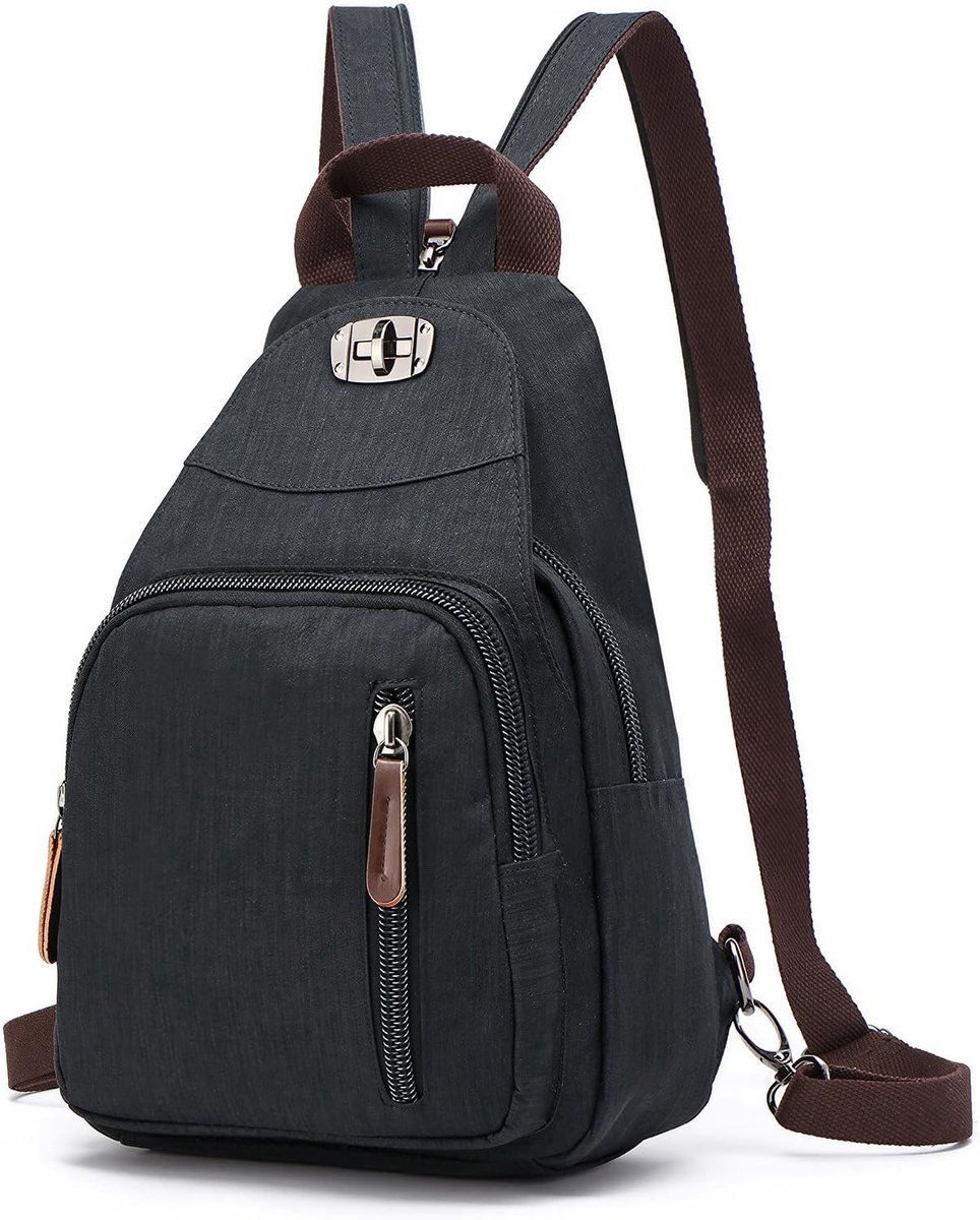 Women Sling Bag Casual Multifunction Chest Bag Crossbody Backpack Waterproof Nylon Ladies Shoulder Backpack For - ShopVlot
