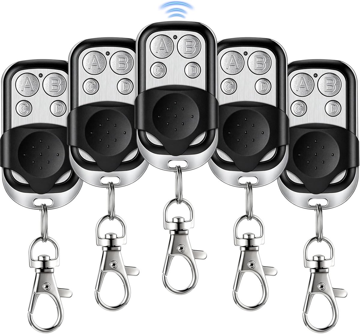 Afstandsbediening garagedeur, 5 stuks 433 MHz universele afstandsbediening klonen, garagedeuropener compatibel met Marantec, handzender 433 MHz, voor lichtschakelaars, garagedeurauto's, rolluikschakel