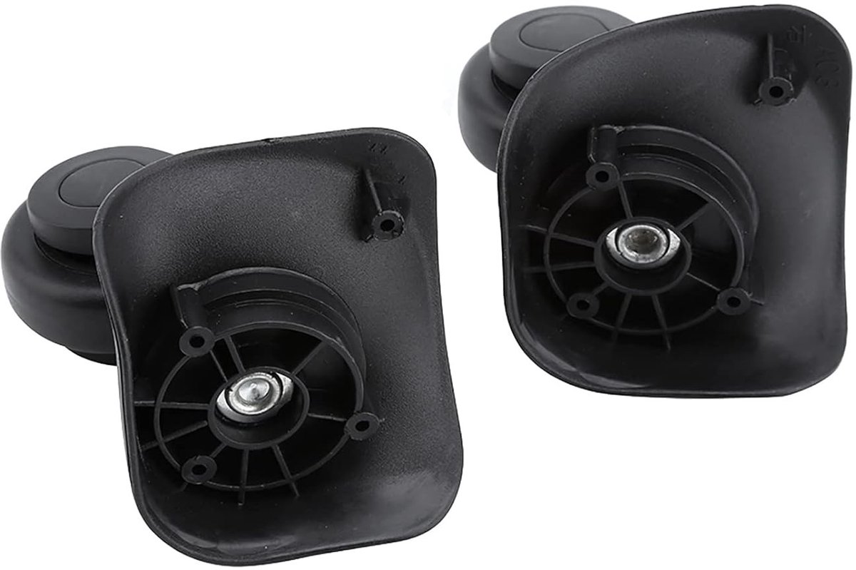 2 Stuks Vervangwielen voor Koffers - Flexibele PVC Materialen, Duurzame Zwarte Wielen voor Reizen en Bagage