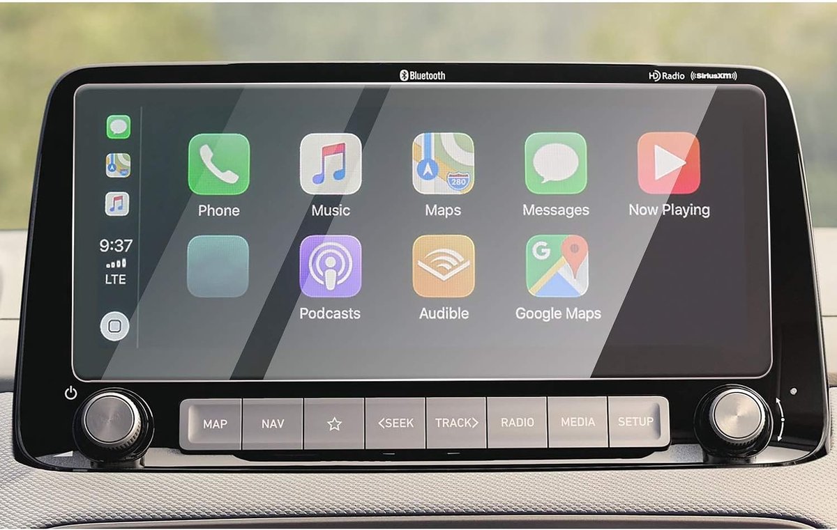 Compatibele Navigatieglas Beschermfolie voor Hyundai Kona Hybrid 2020-2023, 9H Krasbestendig, Anti-Vingerafdruk, Transparante GPS Screen Protector voor 10.25 inch Scherm