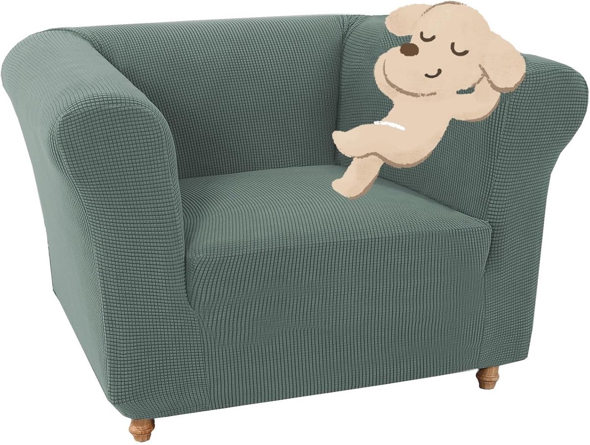 Hoogwaardige Rekbare Sofa Hoes voor 1 Zitter - Antislip Spandex Bescherming voor Huisdieren - Zitplaats Bescherming (Groen)