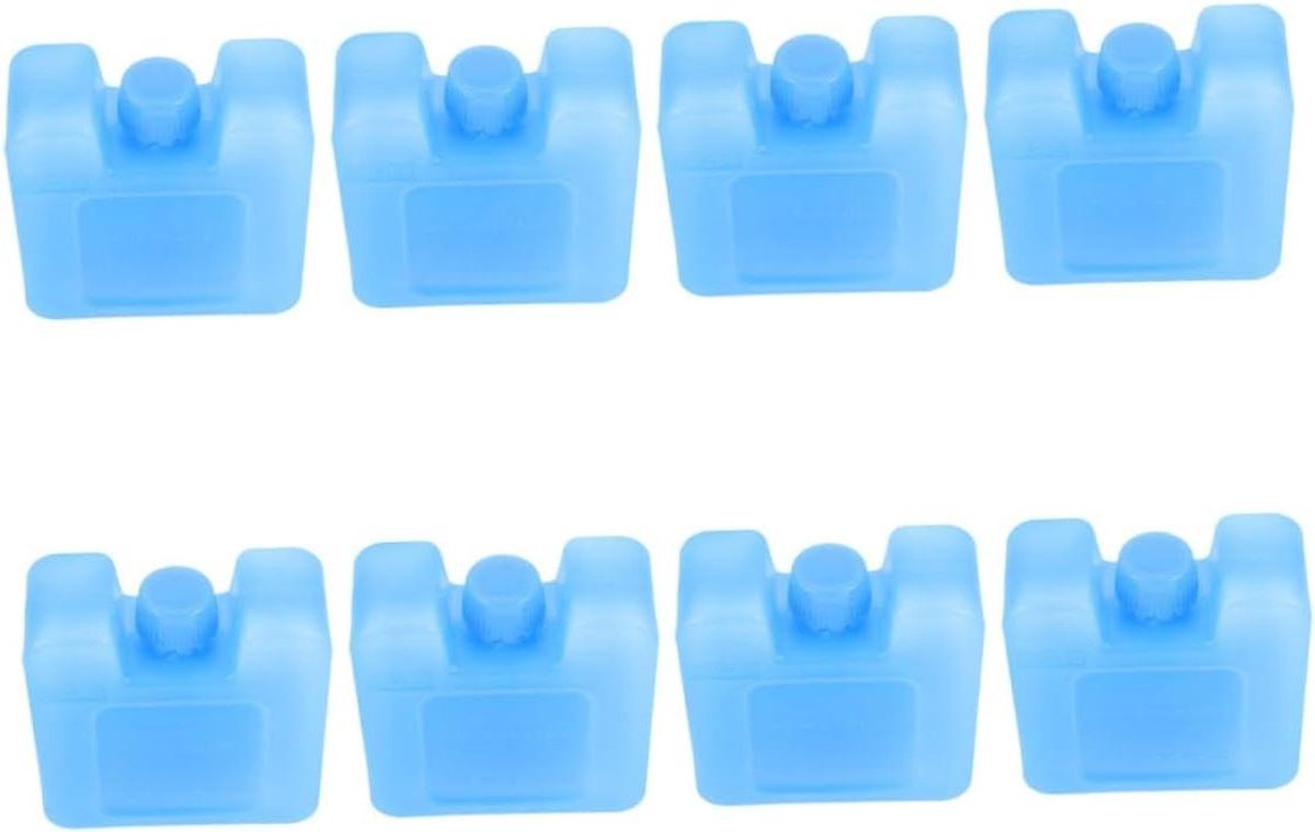 Herbruikbare Diepvriesblokken - Koelelementen Dozen - Airco Koeling Verhogen - Lekvrije Constructie - 8 Stuks - Blauw