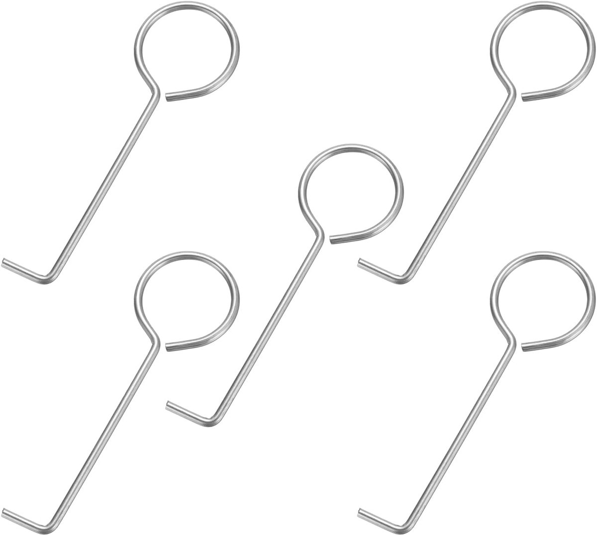 Haak voor het optillen van afvoeren, 5 stuks van roestvrij staal voor het verwijderen van afvoerafdekkingen en voor dagelijkse reiniging, zilverkleurig