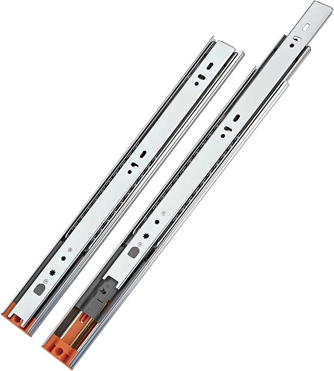 Ladegeleiders 400 mm met Automatische Zachte Sluiting Zijmontage Volledig Uittrekbare Demping Ladegeleider Laadvermogen 35 kg (1 set)