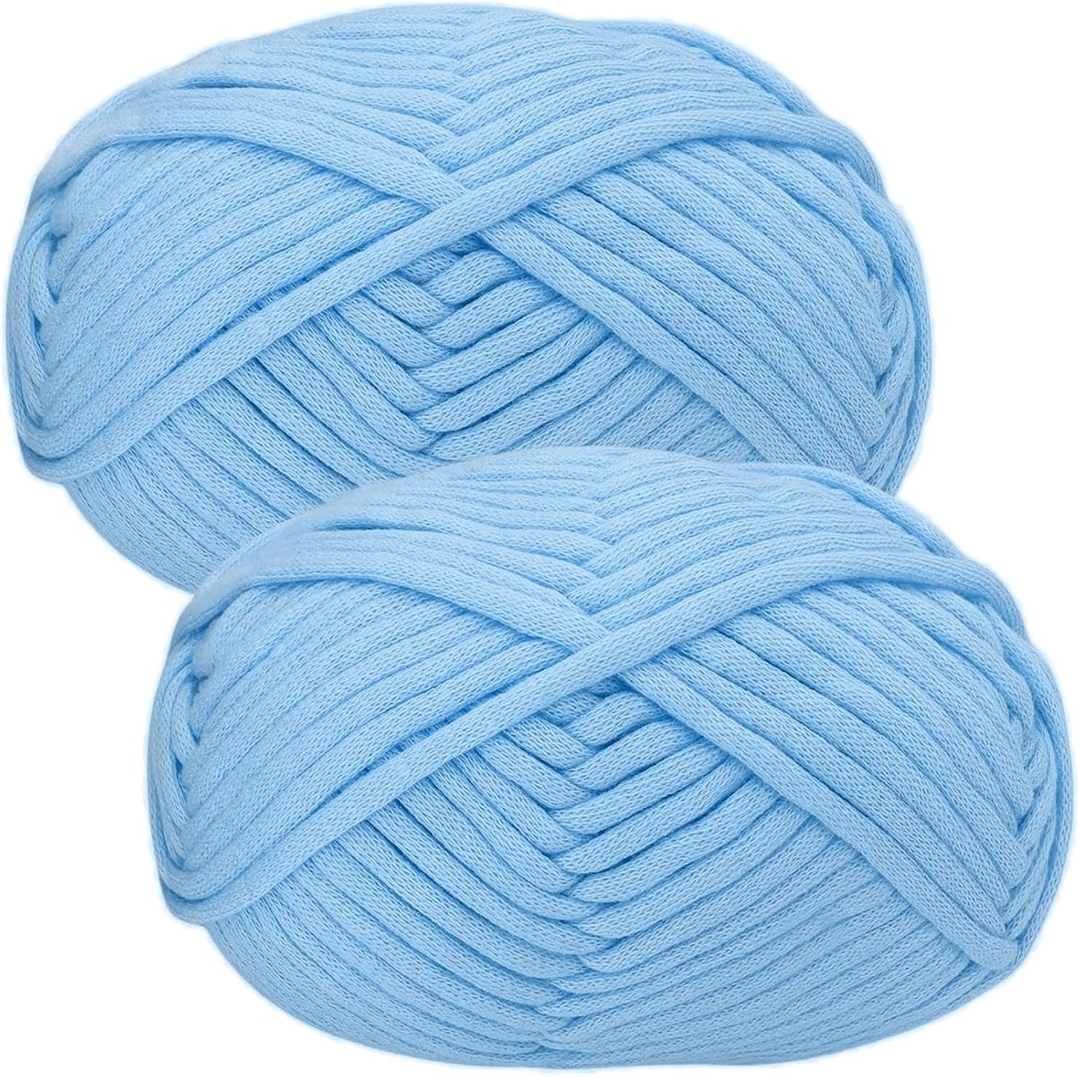garen om te haken, katoenen garen, dikke wol om te haken, 2 x 50 g, haakgaren voor beginners, amigurumi-garen, Easy Crochet Starter Kit lichtblauw garen