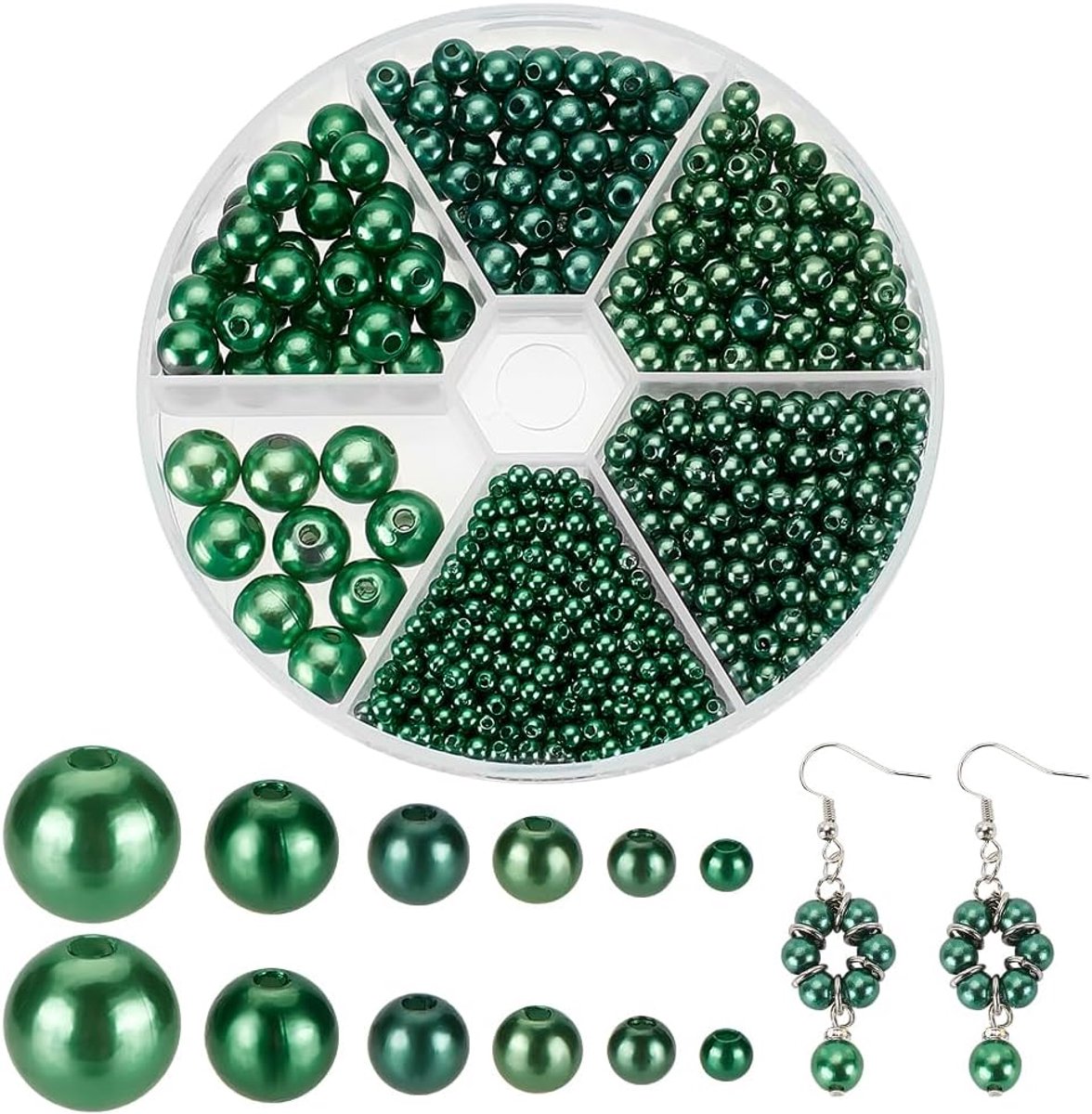 Kralen imitatie parel acryl kralen, 1070 stuks parel ambachtelijke kralen ronde losse spacer kralen voor sieraden ketting armband oorbellen sleutelhangers vaas vuller