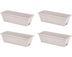 Plastic plantenbakken - Tuinbakken groenten - Balkon tuinieren - Met drainage en bak - 43 cm set van 4 - Schaduwgrijs