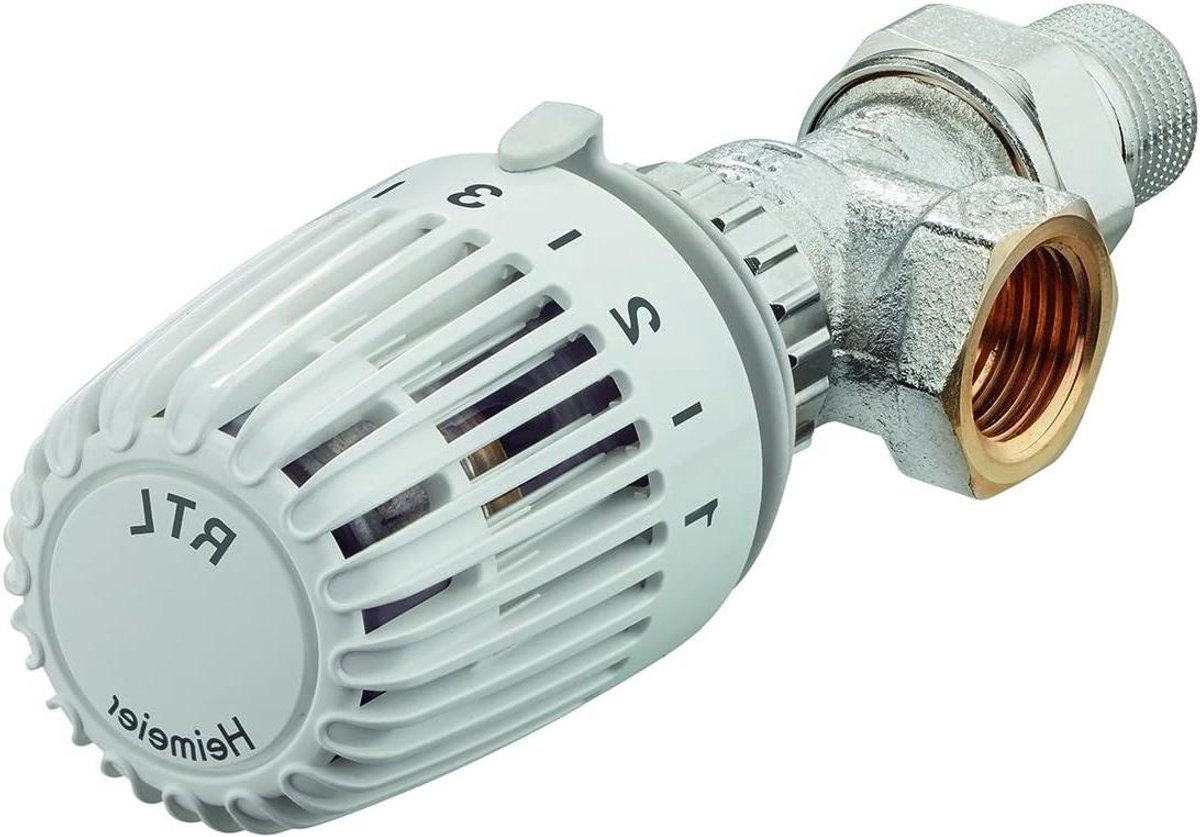 Temperatuurregelaar - Thermostaatklep - Verwarming regelen - Hoekuitvoering - R 1/2 - Nikkel
