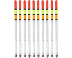 Bobber Kit, Fishing Float Bobber, 10 Stuks Duurzame Kunststof Visdobbers Bobber Stick Tube Multifunctioneel Visvoer Aas Accessoires Kit (2.0 transparant) (2,5 witte buis)