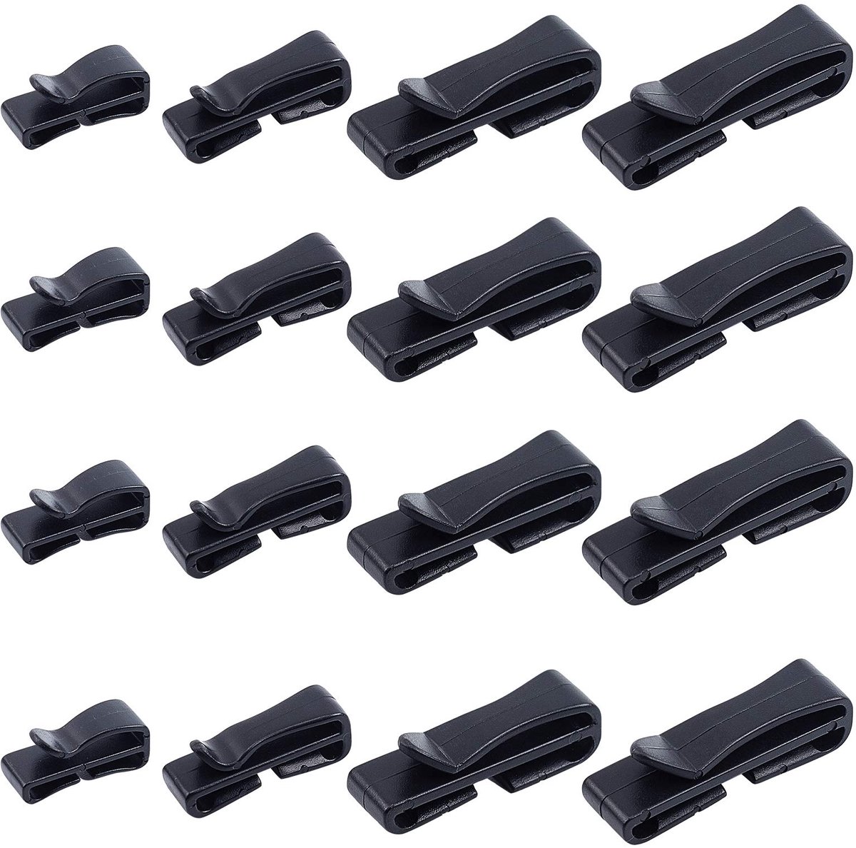 80 Stks Webbing Ending Clip, 4 Size Adjust Keeper Gesp Quick Slip Keeper Connect Gesp voor Rugzak Aanpassen Riem