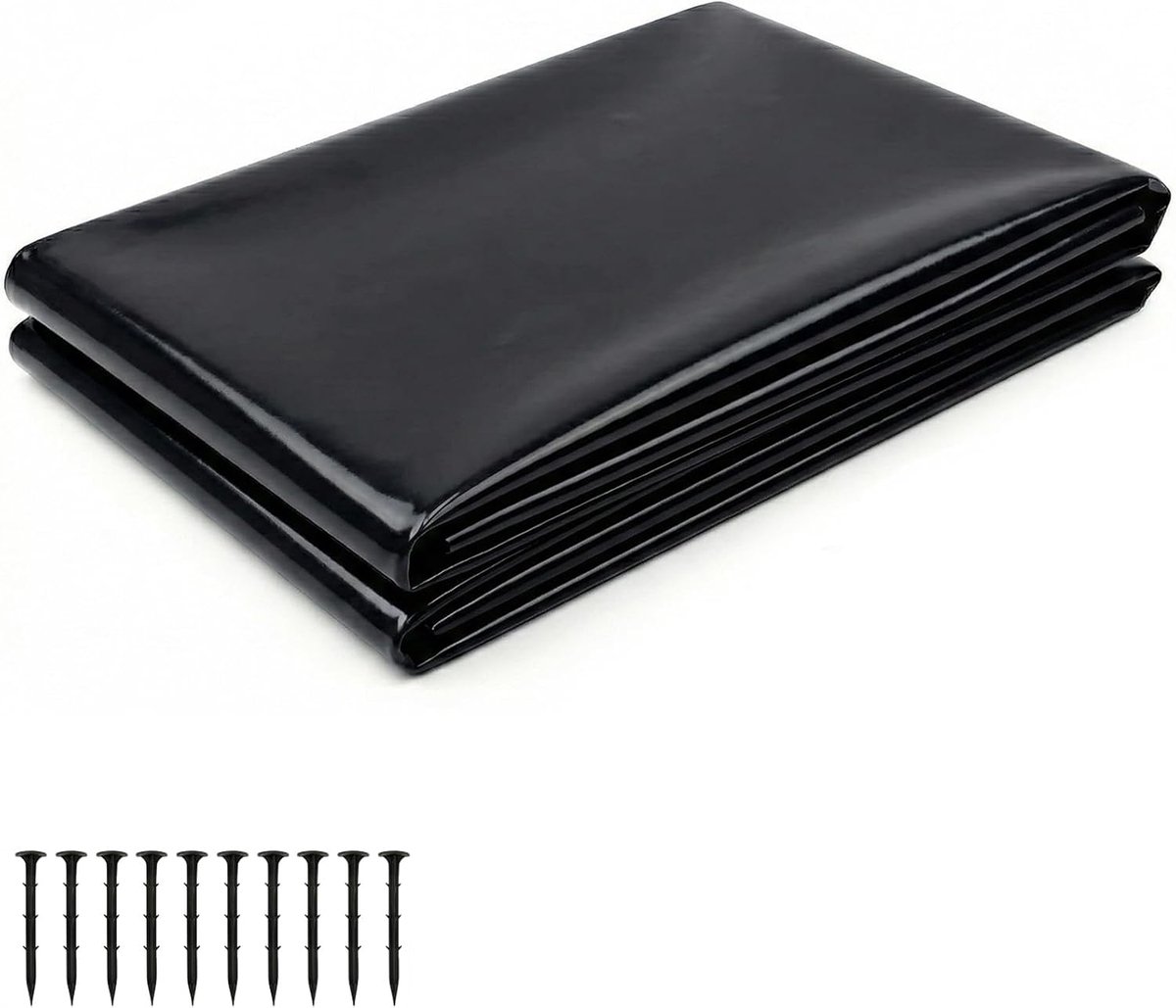 2 x 2 m, HDPE vijverfolie, zware belasting, vijverfolie, 0,1 mm dik, afdichtingsfolie, flexibel vijvermembraan, zwart, vijverfolie voor vijver, tuinen, visvijvers, waterval
