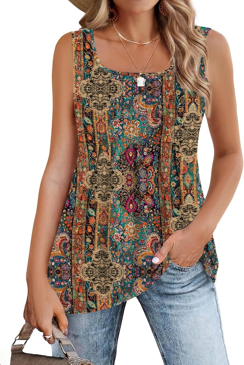 Vesten voor dames, zomer, casual, cami, tanktops, geplooid, mouwloos, tanktop, elegante vierkante hals, tops, losse pasvorm, hemdje, hemdje, shirt, S-XXL