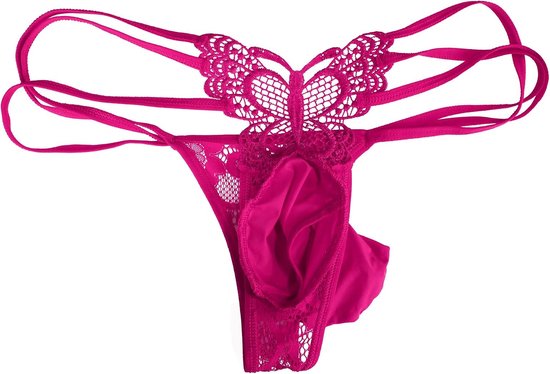 Tanga voor heren met vlinderhals, kanten rand, lage taille, sexy broekje met zakken, XS-L. — afbeelding 5