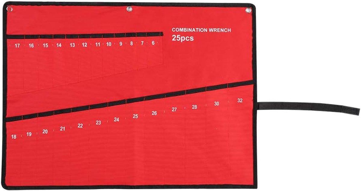 SnelShoppen - Multi-pocket-roll-up-gereedschap, waterdichte canvas organizer-tas met 25 vakken, grote capaciteit opbergtas voor gereedschap, spanners