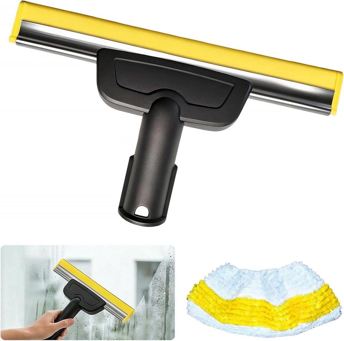 Raamopzetstuk Stoomreiniger - Mondstuk Accessoire - Streeploos Ramen - Gelijkmatige Stoomverdeling - 29 cm Breed - Zwart