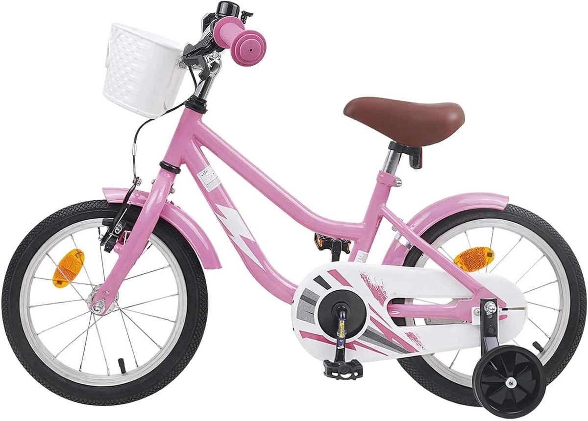 Kinderfiets Loopfiets Peuterfiets Leren Fietsen Verstelbaar Stuur 14 inch Lichtroze