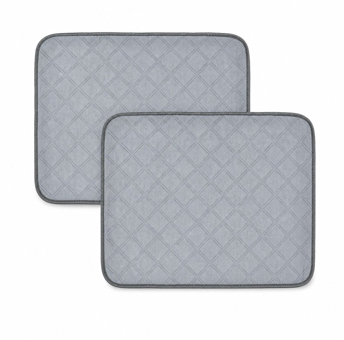 Incontinentiematras 90x60 cm - Set van 2 Stuks - Wasbare en Waterdichte Bedmatras Beschermer en Matrasbeschermer voor Volwassenen, Ouderen, Kinderen en Incontinentie - Grijs