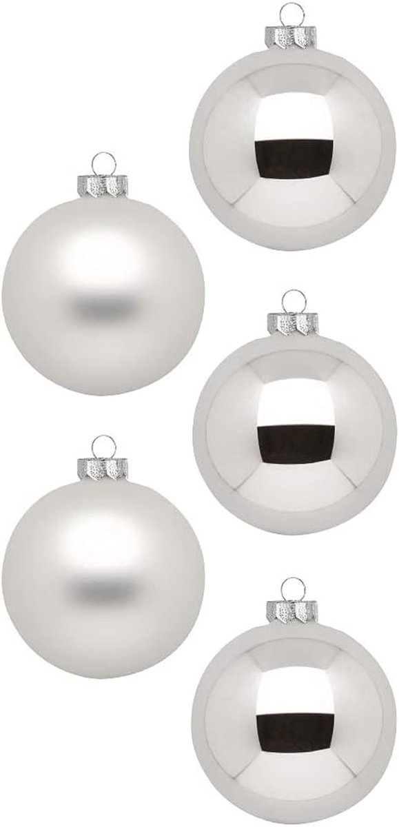 Kerstballen set - Decoratie ballen - Kerstboom versieren - Echt glas - 20 stuks 6 cm - Vorstzilver