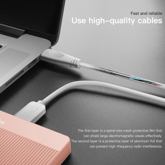 Externe Harde Schijf 500 GB - USB 3.0 HDD - Ultra Slim, Stil en Draagbaar - Plug & Play - Roze — afbeelding 3