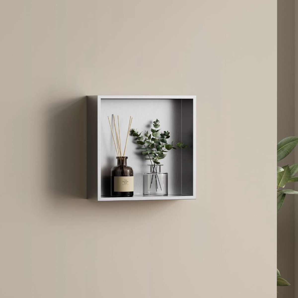 Badkamer opbouwnis 30x30x8cm Sanitado Ferro Logy in RVS