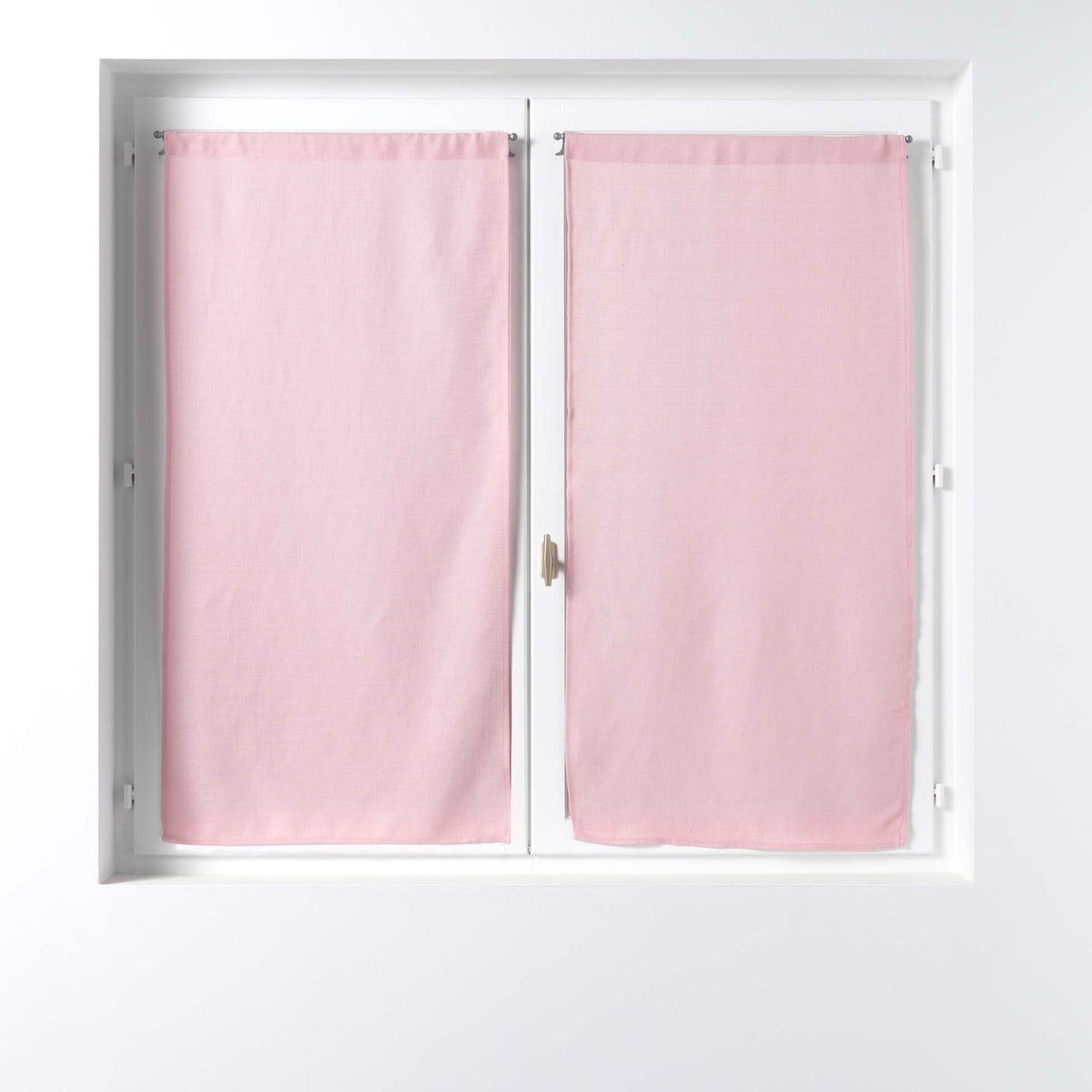 Gordijnen voor gordijnroede, 2 x 60 x 90 cm, voile, soane, roze, 1 paar