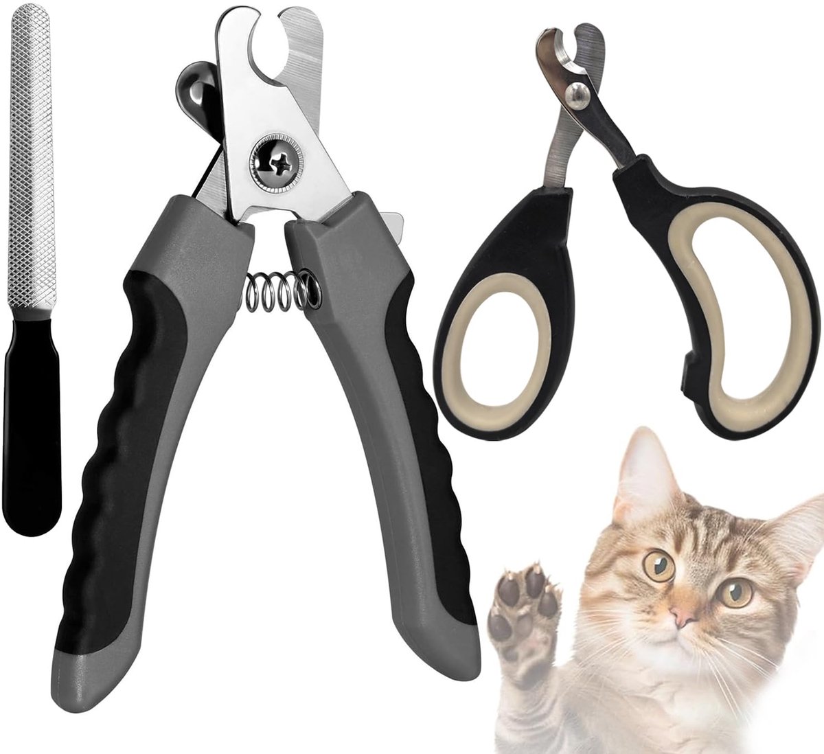 Nagelknipper voor honden, met veiligheidsbescherming, grote professionele nagelknipper van roestvrij staal, voor dierenartsen en persoonlijk gebruik